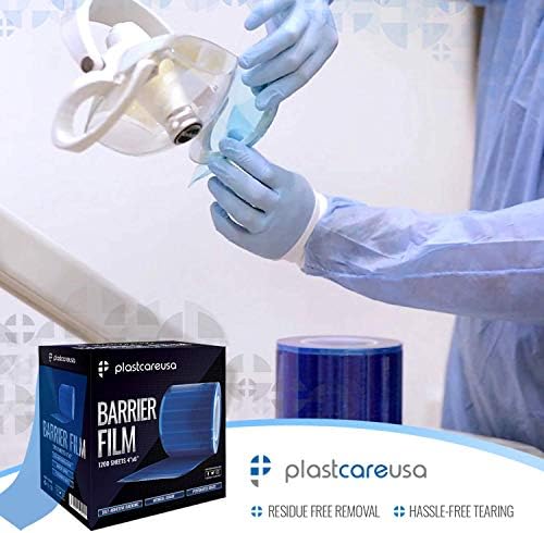 Blue Barrier Film Roll 4"x6" - 6.5nm Thickness Medical Grade Surface Protective Dental Barrier Film for Dental, Medical, Tattoo - Easy Peel, Non-Stick Tape (1 Box of 1200 Sheets) By PlastCare USA - Image 5