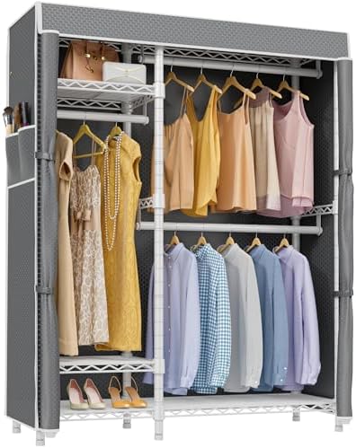 VIPEK V2C Heavy Duty Clothes Rack with Upgraded Polyester Cover, Metal Portable Closet with Adjustable Shelves & Hanging Rods, Freestanding Wardrobe Closet for Bedroom, Max Load 700LBS by VIPEK