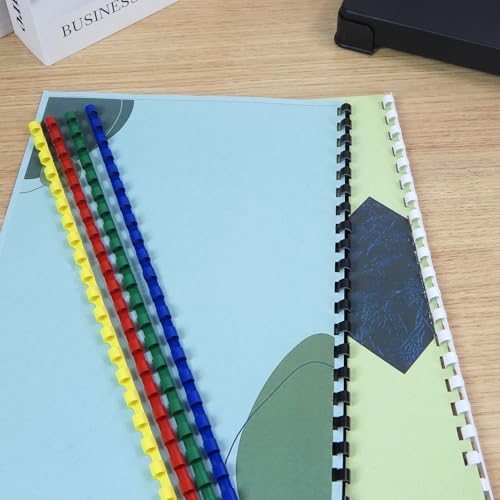 Rayson CR-6-100-M Plastic Binding Combs 1/4in. 21-Ring, 20-Sheet Capacity, Colorful Comb Binding Spines, Max. Binding A4 Size Paper (8.3"×11.7"), Box of 100 - Image 6