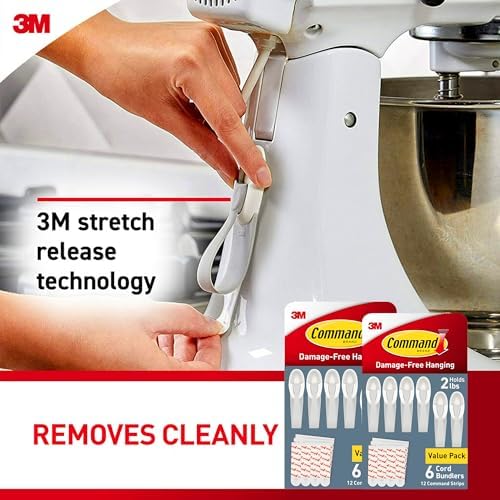 Command Plastic Cord Bundlers, Damage-Free Cable Organizer, No Tools Required, 12 Gray and 24 Adhesive Strips - Image 6