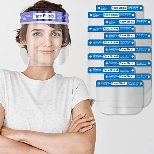 Medical Nation 50 Pack Face Shields | Clear Plastic Face Shield for Women, Men & Kids, Anti-Fog, Lightweight Reusable Full Face Shield Mask, Safety Visor Cover with Comfortable Sponge & Elastic Band - Image 6