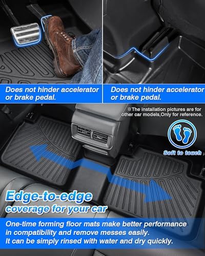 Floor Mats for Chevy Suburban & GMC Yukon XL 7 Seats 2021-2025 2026 All Weather Cargo Liner for Suburban Accessories Carpet TPE Heavy Duty Floor Mat (2nd Row Bucket Seats) - Image 6