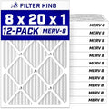 Filter King 8x20x1 Air Filter MERV 8, AC Furnace Filters (12-Pack) by FilterKing