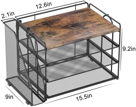 Spacrea 4 Tier Paper Organizer for Desk with File Organizer - Image 5