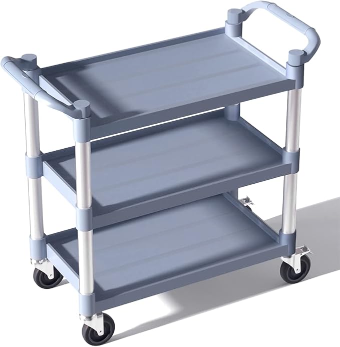 Plastic Utility Carts with Wheels, 3-Tier Large Size Restaurant Food Cart - Image 9