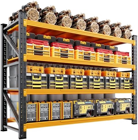 60" Wide Storage Shelves, 5000LBS Garage Shelving Heavy Duty, Standing Shelf Units, 4 Tier Metal Adjustable Storage Shelving Rack for Shop Warehouse Basement, 60'' W x 24''D x 70'' H by LISSIMO