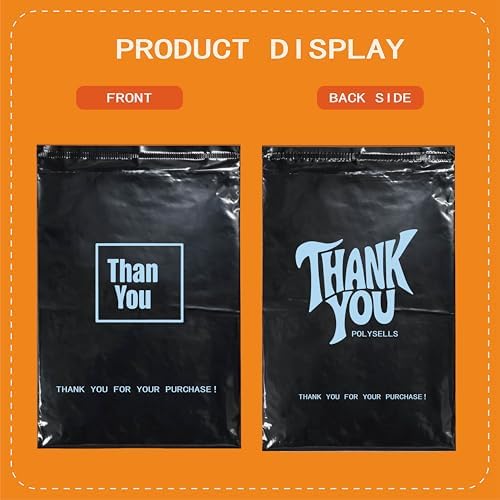 POLYSELLS Thank You Poly Mailers 10x13 inches 100 Pcs Waterproof Self-Sealing Shipping Bags for Clothing | Black - Image 6