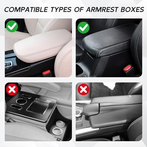 SINGARO Car Leather Center Console Cover with 2 Storage Bags, Universal Furry Fluffy Car Armrest Seat Box Pad, Comfortable Car Interior Accessories, Fits for Most Vehicles (Red) - Image 4