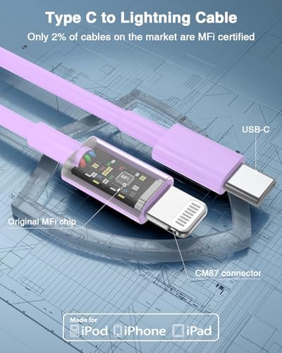 Susnwere USB C to Lightning Cable (2pack 6ft), Apple MFi Certified iPhone Fast Charger 2m, Power Delivery Original Type C Charging Cord for Apple iPhone 13/12/11 Pro/11/XS MAX/XR/8/7/6s Plus,iPad - Image 2