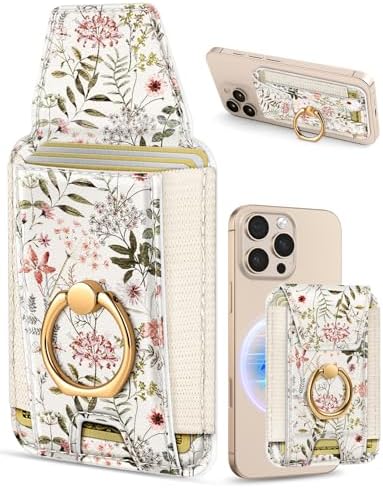 Shorogyt Compatible with Magsafe Wallet with Grip, Flower by Shorogyt