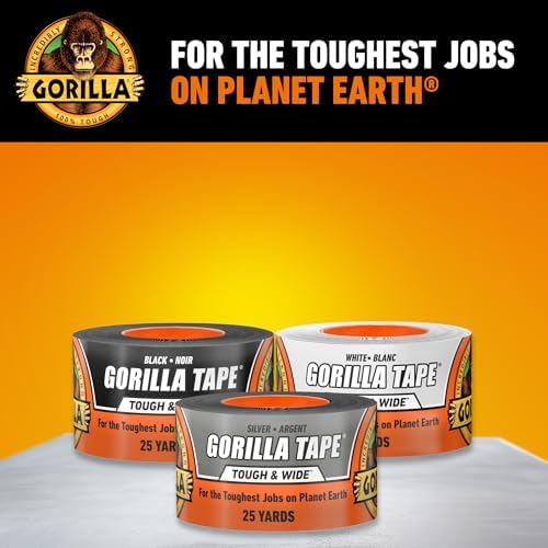 GORILLA Tough & Wide Heavy Duty Duct Tape, Silver, 2.88" x 25 yd, 1-Pack - Image 4