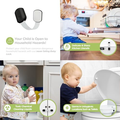 SKYLA HOMES Child Safety Cabinet Locks, Black, 16 Pack - Image 2