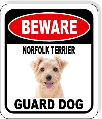BEWARE NORFOLK TERRIER GUARD DOG Aluminum Composite Outdoor Sign 20" x24" Metal Security Notice for Yard, Fence, Porch, Property, and Business – No Trespassing, Warning, Attack Dogs, Protection by WorkHouseSigns