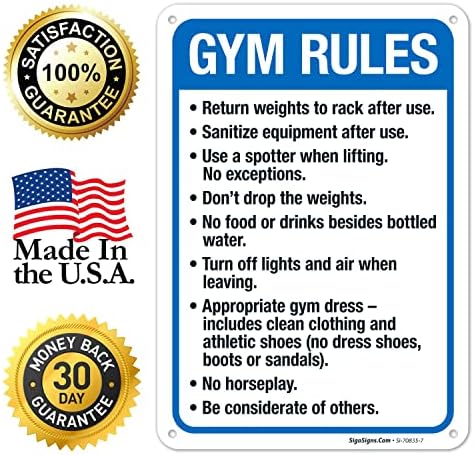 Gym Rules Return Weights to Rack After Use Sanitize Equipment After Use - Image 6