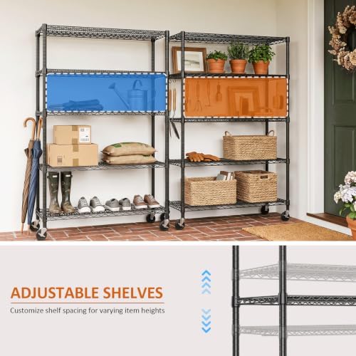 IZEUK Heavy Duty Black Industrial Metal 24x72 Shelf Rack for Storage - Image 5