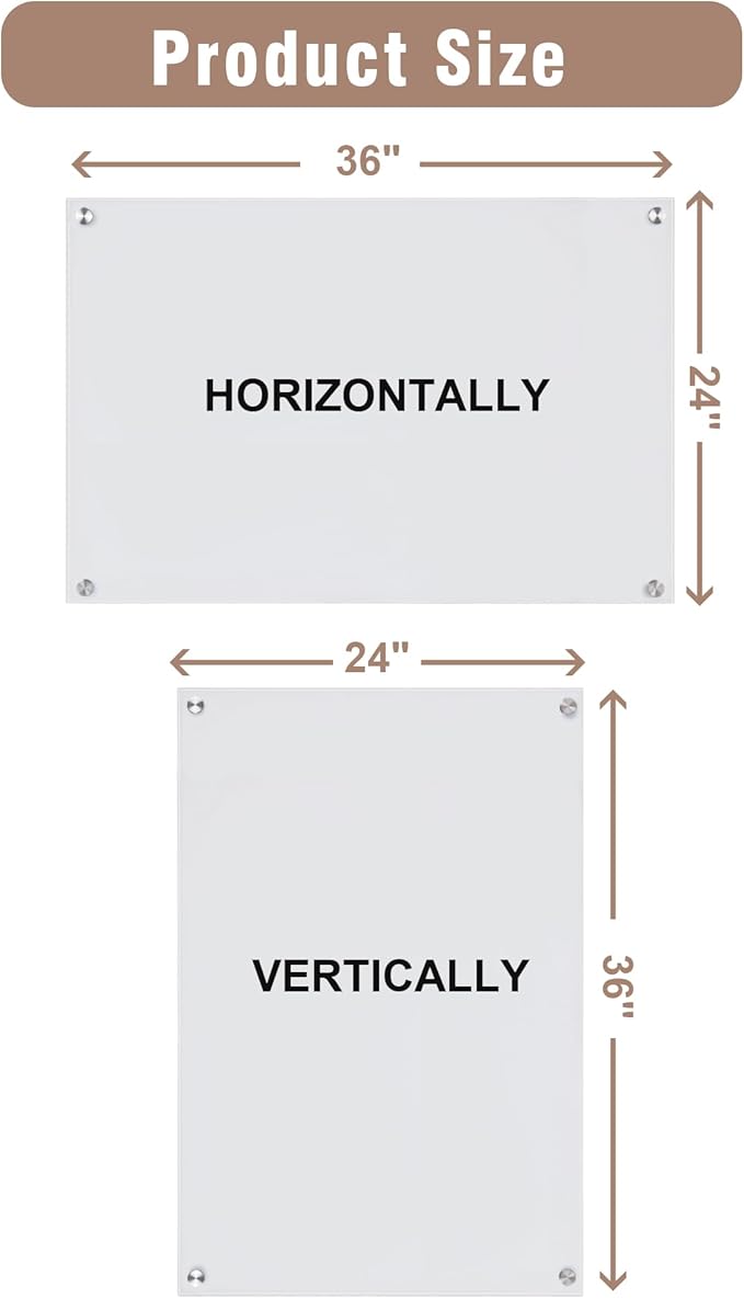 Mifuro Magnetic Glass Whiteboard，36"x24" Wall Mounted Frameless Dry Erase Board - Image 7