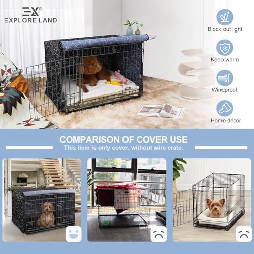 Explore Land Pattern Dog Crate Cover, 24 Inches (Brief Polygonal) - Image 3