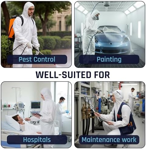 Microporous Disposable Coveralls, Protective Suit with Elastic Wrists & Ankles, Optional Hood & Boots - Image 3
