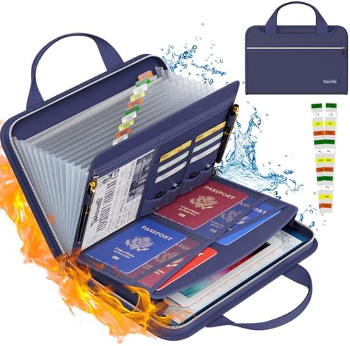 Accordion File Organizer, Fireproof Expanding File Folder with 13 Pockets by Tamfile
