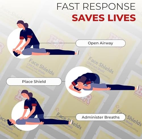 Ever Ready First Aid CPR Face Shield fits Adults, Children and Infants - 30 Pack - Image 4