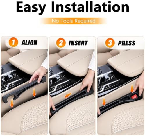 Car Seat Gap Filler, 2PCS Anti-Drop Seat Console Crevice Organizer, Black - Image 5