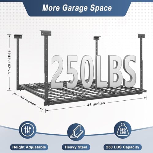 45-Inch x 45-Inch Overhead Garage Storage Rack 250LBS Weight Capacity - Image 4