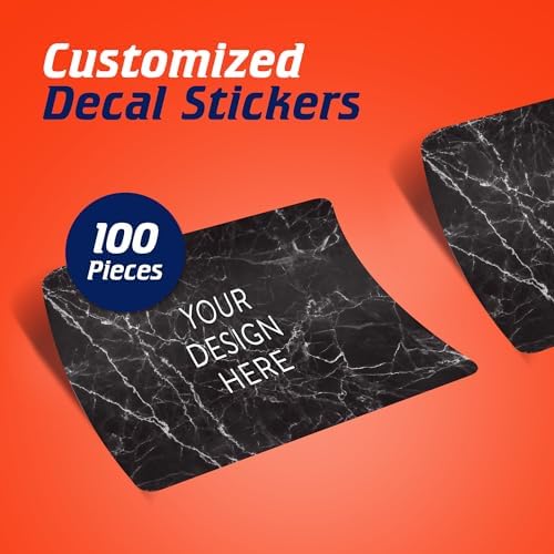 Custom Vinyl Stickers Your Image, Text, Design, Logo. Waterproof Personalized Business Labels Packaging, Bottles, Jars, Candles, Handmade. Dishwasher Safe, UV Protected, 30+ Designs Black Marble, 6x4 - Image 2