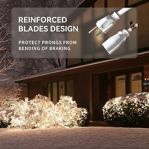 YOJOE Indoor Outdoor Extension Cord, 3 Prong 13A Weatherproof Power Cord, 16 Gauge Heavy Duty 6 ft White Extension Cord for Garage, Garden and Home, 16/3 SJTW UL Listed - Image 5