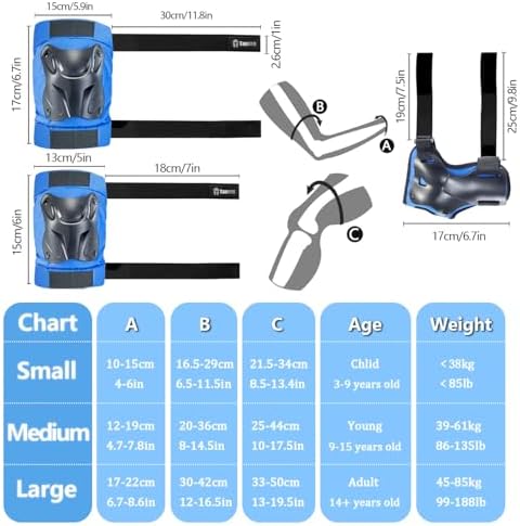 Tanden Skating Protective Gear Knee and Elbow Pads Wrist Guards for Roller Skating Skateboarding, Skate Pads Adult Knee Pads - Image 6
