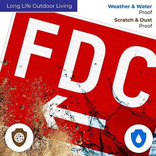 FDC Left Arrow Sign, Red Background, - Image 5