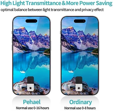 PEHAEL for iPhone 15 Pro Privacy Screen Protector+Camera Lens Protector - Image 3