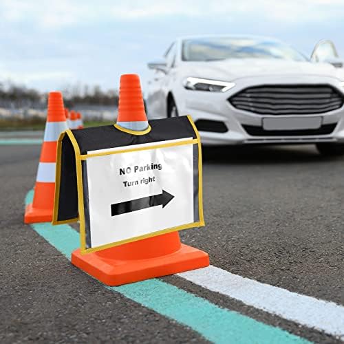 Xuhal 12 Pcs Traffic Cone Sleeve for Caution Safety Black Signs - Image 5