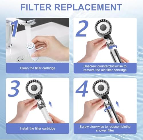 PWERAN 4 Pack Shower Filter for Handheld Shower Head,15 Stage Replacement Filters for Hard Water Remove Chlorine,Water Softener Filters Beads for Harmful Substances - Image 3