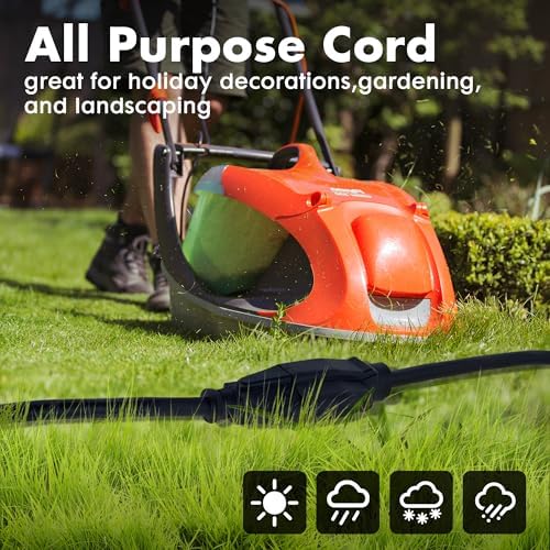 1 Ft Black Outdoor Extension Cord, 16 Gauge Heavy Duty Power Cord - Image 4