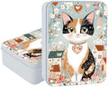 Small Metal Tins Box With Lid, Calico Cat Heart Village by Unknown