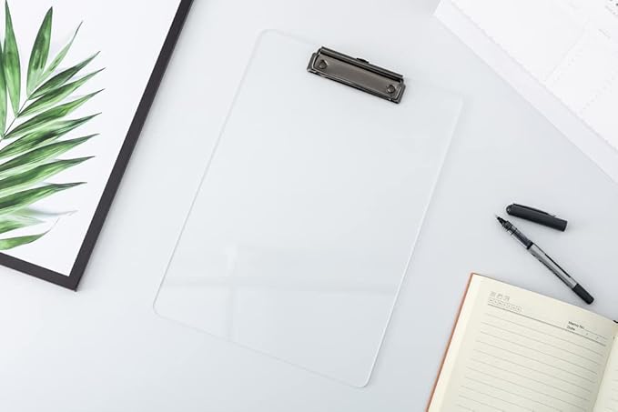 JIARI 2 Pack Clear Acrylic Office Clipboard A4 Letter Size 8.6" x 12.2" - Image 3