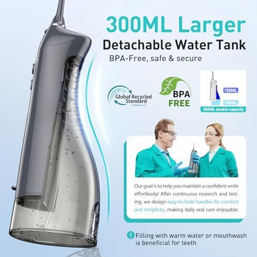 COSLUS ADA Accepted C20 Water Dental Flosser Teeth Pick, 300ML Larger Tank - Image 3