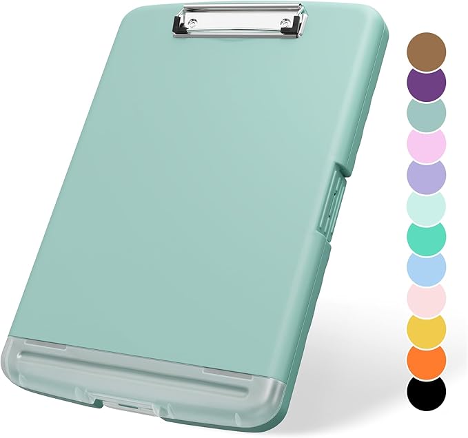 Plastic Clipboard with Storage, 8.5 x 11 Storage Organization Box Side-Opening by ZAXMEY