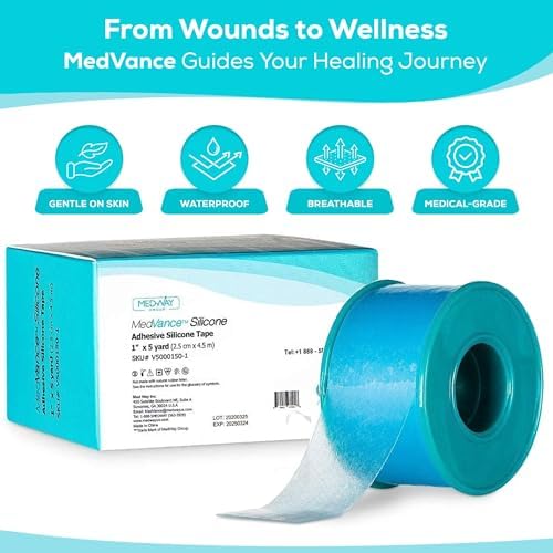 MedVance Silicone Adhesive Medical Tape, Scar Sheet,1" x5' (1 Pack) - Image 2