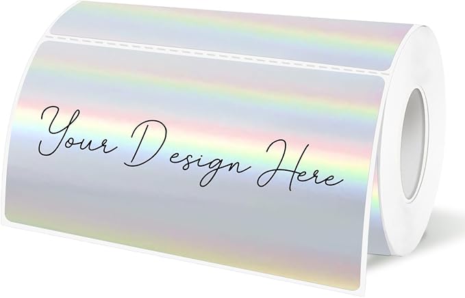 2x4 Inch Holographic Thermal Labels, Self-Adhesive Glitter Thermals Printer by Unknown
