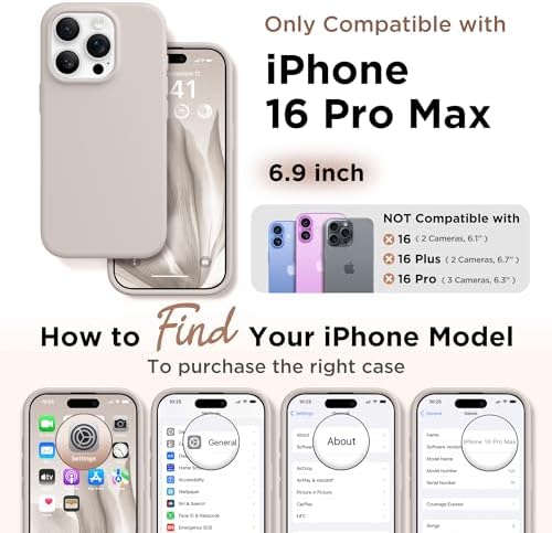 GolbinBox Magnetic for iPhone 16 Pro Max Case, Silicone Cover, Stone - Image 2
