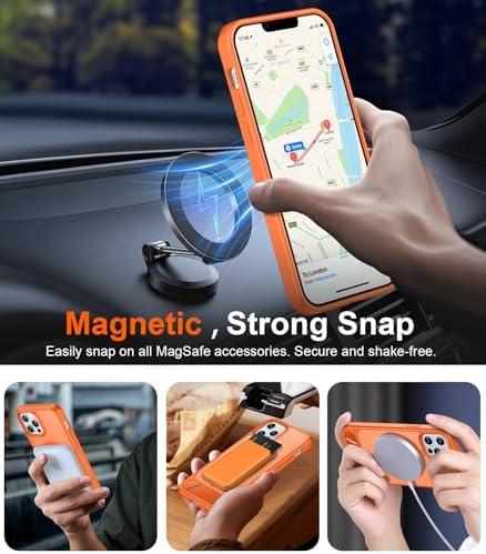 Temdan Magnetic Compatible with iPhone 12 Case & iPhone 12 Pro Case, [Built-in Invisible Kickstand][Compatible with MagSafe][Military Grade Shockproof] Slim Translucent Matte Phone Case 6.1" - Image 5
