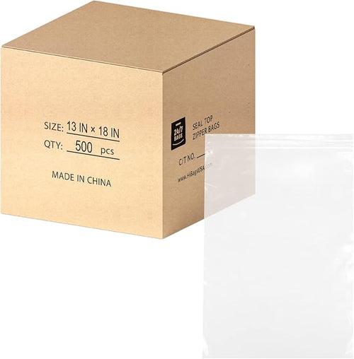 13" X 18" 2 Mil Clear Reclosable Zip Plastic Poly Bags by 247BAGS