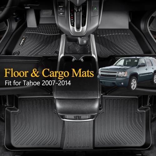Wailtnb-All Weather Floor Mats & Cargo Liner for 2007-2014 Chevrolet Tahoe/GMC Yukon(Not for XL) Custom Fit Chevrolet Tahoe Waterproof Durable Easy to Clean Accessories for Tahoe - Image 2