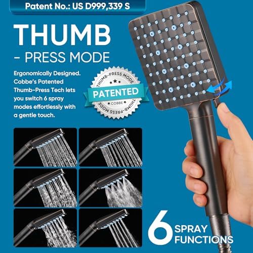 Cobbe Filtered Shower Head with Handheld, High Pressure 6 Spray Mode Showerhead with Filters, Water Softener Filters for Hard Water - Remove Chlorine - Reduces Dry Itchy Skin, Oil Rubbed Bronze - Image 4