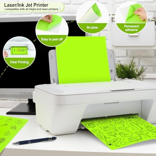 LLIKED 8-1/2" x 11" Fluorescent Green Address Labels 30 Sheets - Image 5