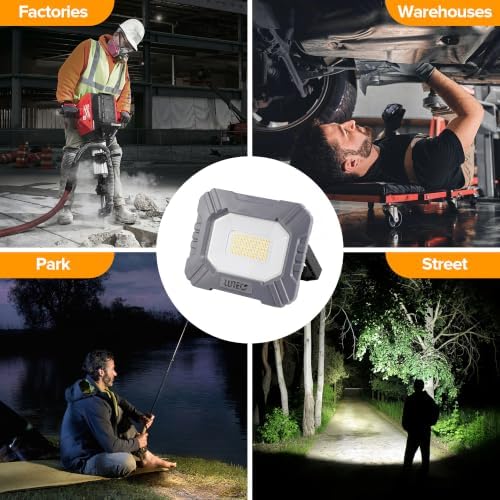 LUTEC 3500LM LED Work Light, Rechargeable Magnetic Work Lights with Stand, Portable 5000K Flood Light for Car Repair, Fishing, Camping, Emergency, Hiking, 3 Modes - Image 7