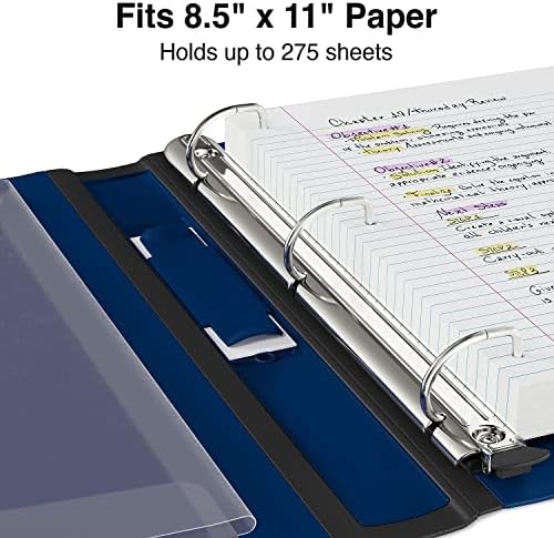 Staples Better Binder, 1 Inch 3-Ring, Navy Blue, Locking Rings, 3-Pk - Image 4