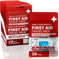 EVERLIT CARE Travel Bandage Pack | 12 Individual Packets, Bulk Portable Mini First Aid Kit with 20 On-the-Go Essentials | Compact Water-Resistant Reusable Pouch to Clean, Cover & Protect by Unknown