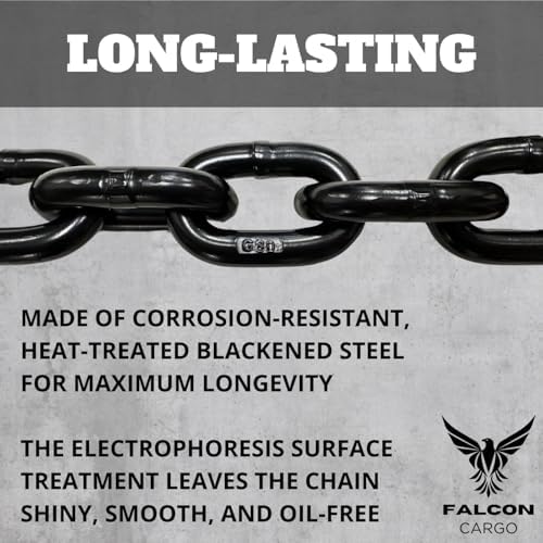 4PK - Falcon Cargo 1/2" X 20' Grade 80 Transport Binder Chain - 12,000 LBS WLL - Clevis Grab Hook, Tie-Down, Towing - Image 5